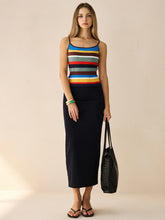 Colorful Striped Ribbed Knit Cami Top